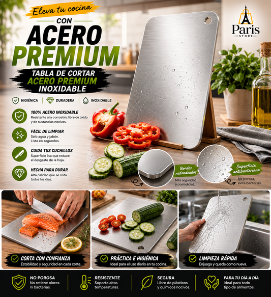 Tabla de Cortar - Acero Inoxidable | PREMIUM